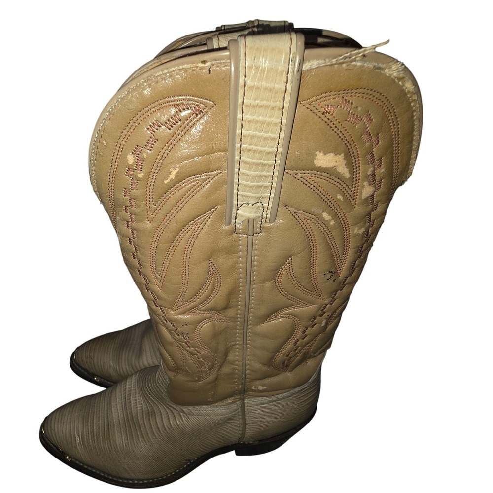 Durango Cowboy Boots Men's Tan Lizard‎ Western Riding Boots Size 9 EE
